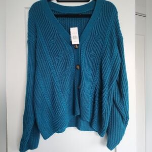 Elegant Teal Women's Cardigan
